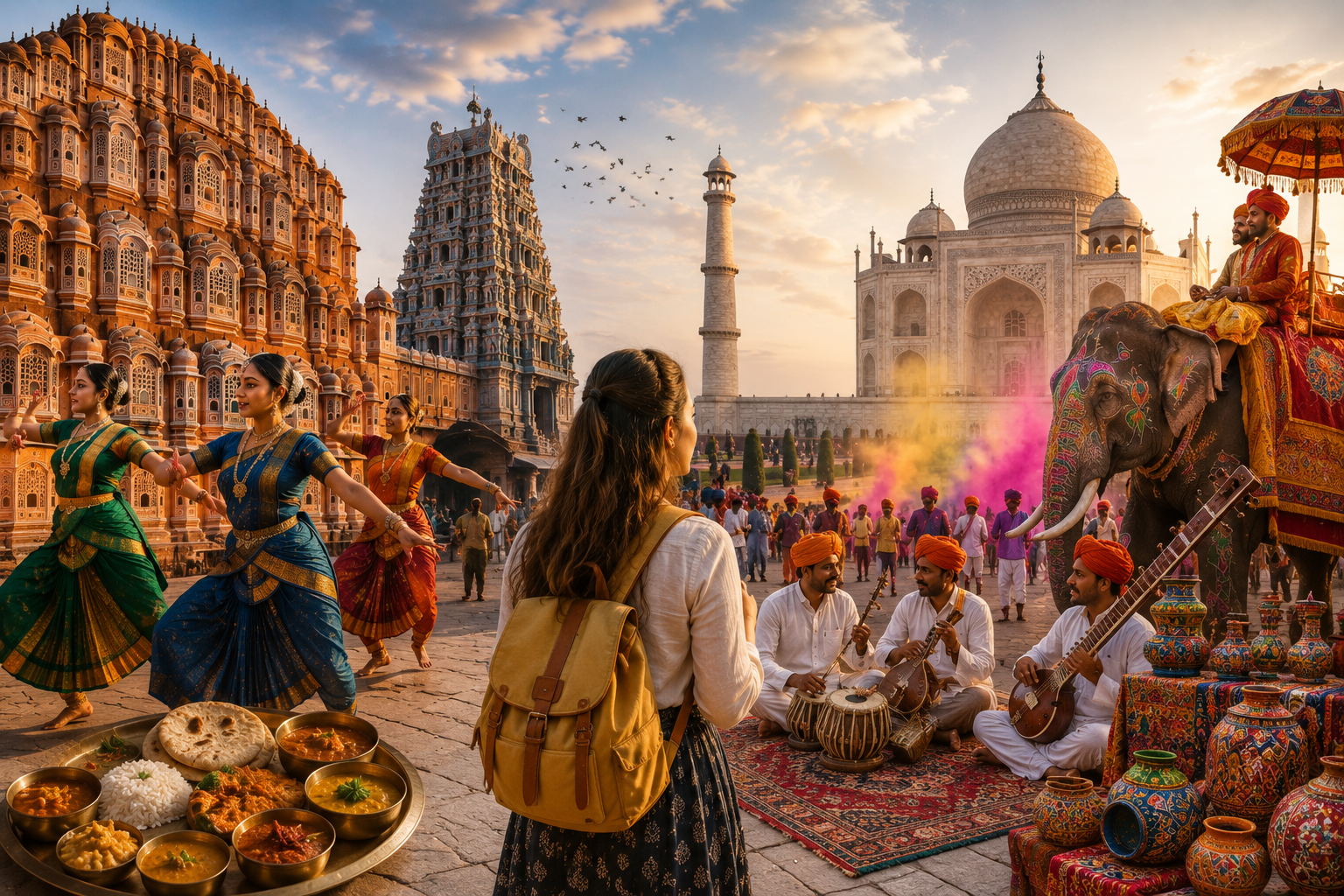 International students experiencing Indian cultural festival