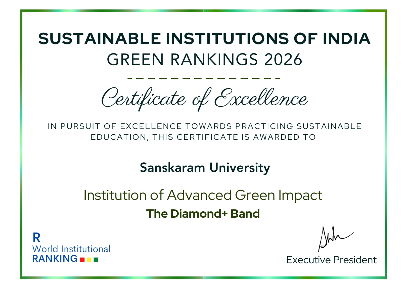 Sanskaram University Certificate 2