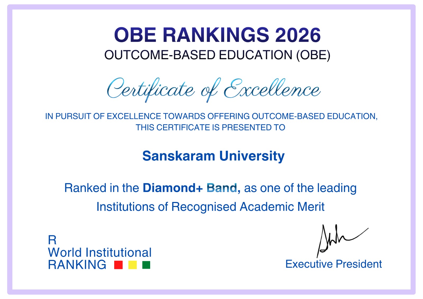 Sanskaram University Certificate 1
