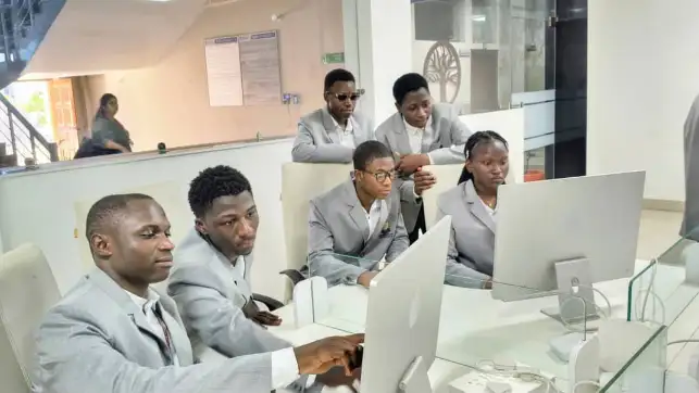 Diverse group of students collaborating