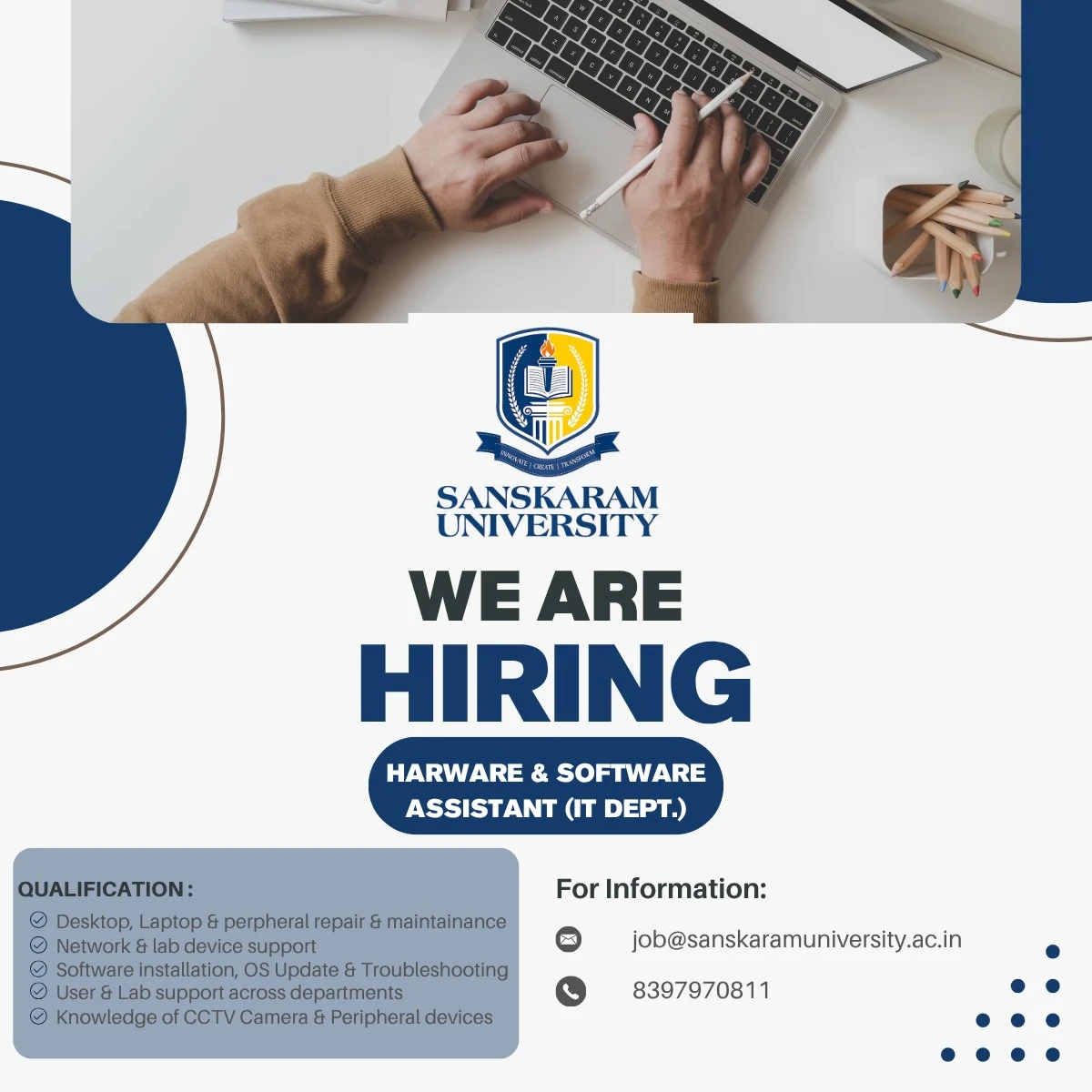 Hardware & Software Assistant (IT Dept.)